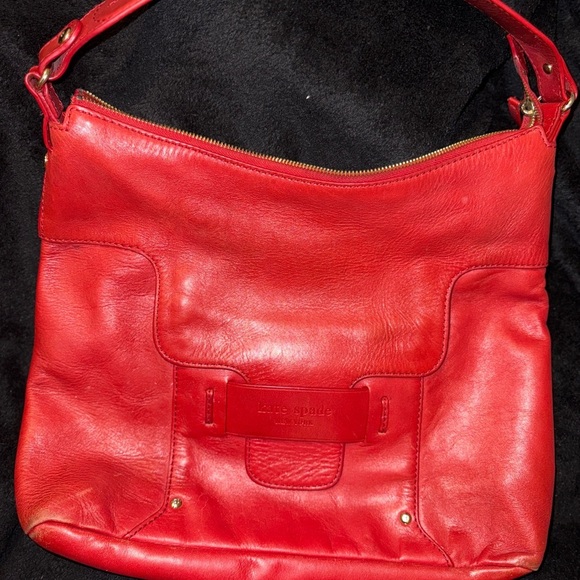 Kate Spade VINTAGE RED BUCKET Tote SATCHEL HOBO TOTE PURSE ORIGINAL - Picture 3 of 16